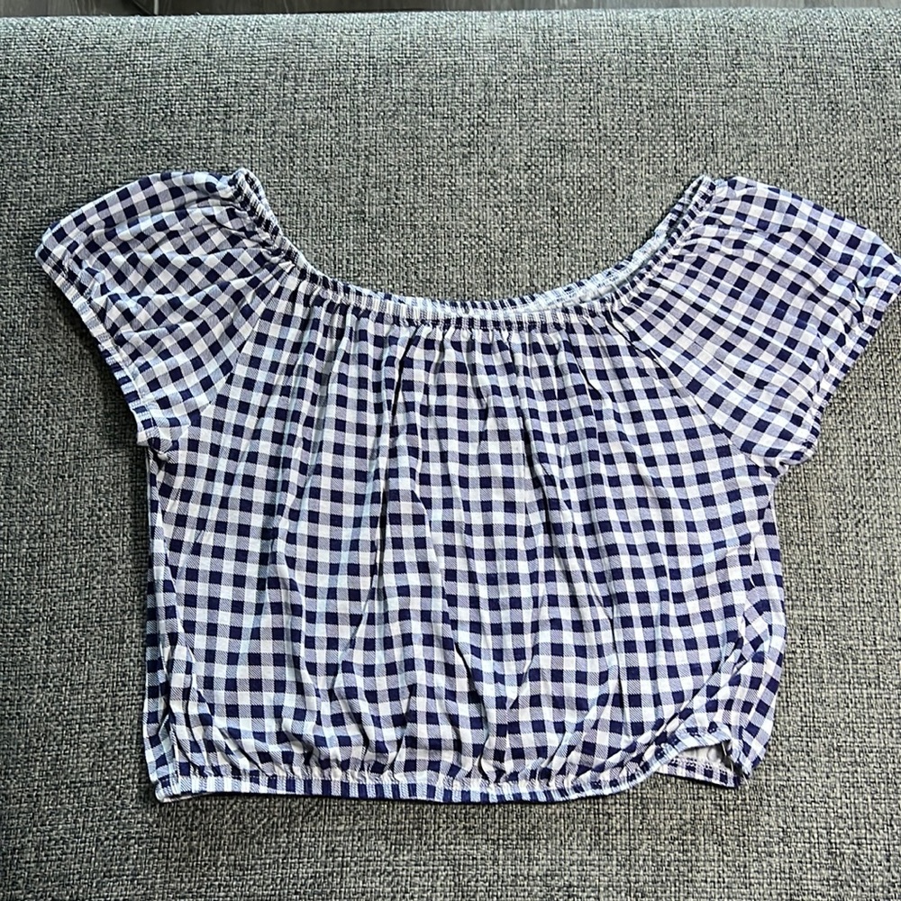 Gingham Crop Top, Brand: Unknown, Size Large